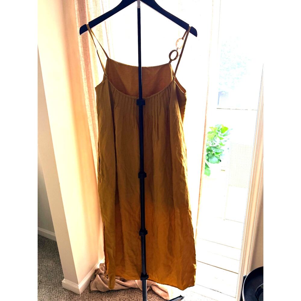 Ipekyol turkish designer boho 100% coton yellow dress euc M - Picture 6 of 9
